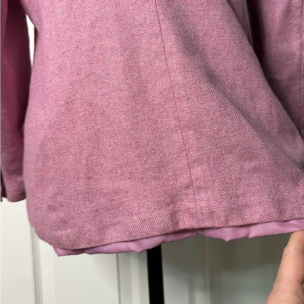 Lands' End Classic Pink Blazer‎ Wool Blend Size 14 - Picture 5 of 7